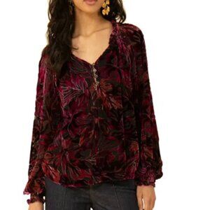 Hale Bob Burnout Silk Blend Blouse